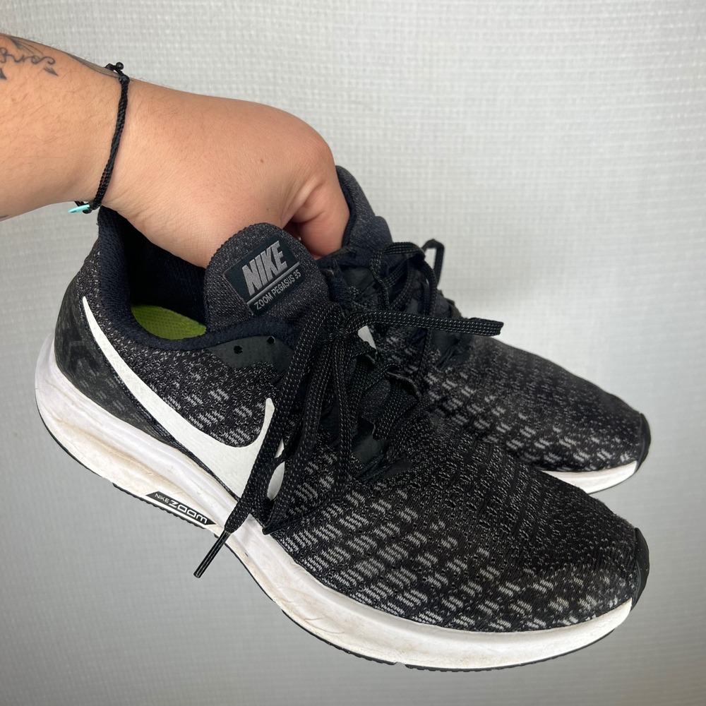 Nike Air Zoom Pegasus 35 Womens 8.5 Black White Running Shoes 942855-001